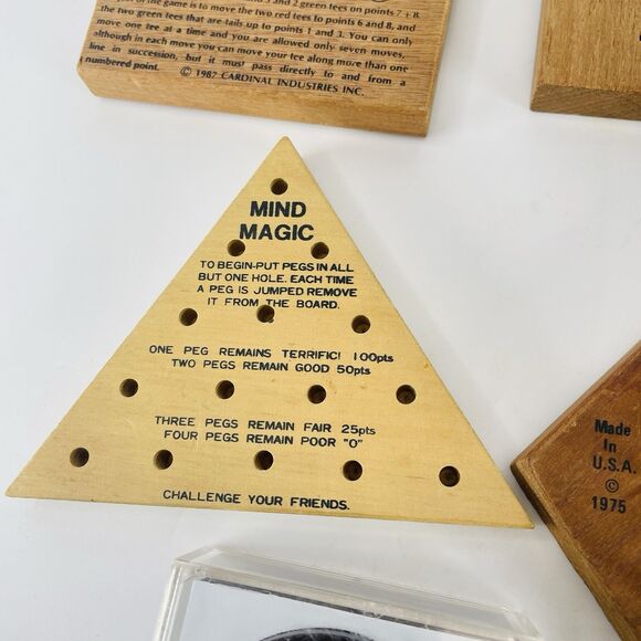 7 VTG Cardinal Reiss PEG & WOOD Brain Puzzler Games Mind Magic Starburst ETC - Picture 6 of 12